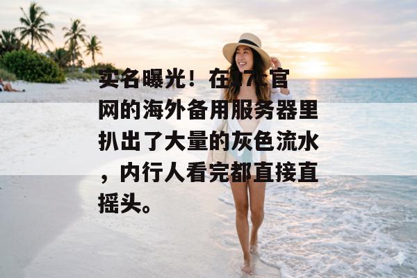 实名曝光！在17c官网的海外备用服务器里扒出了大量的灰色流水，内行人看完都直接直摇头。