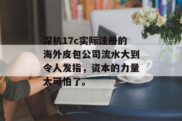 深扒17c实际注册的海外皮包公司流水大到令人发指，资本的力量太可怕了。